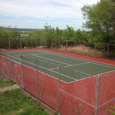 Ourdoor Red and Green Basketball Court