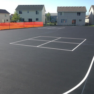 Four square lines on blacktop