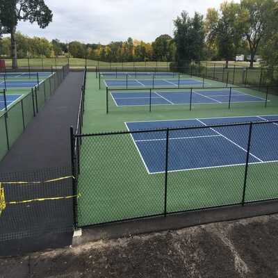 Set of six pickleball courts