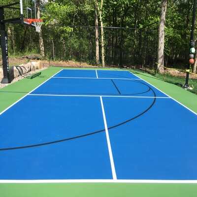 Pickleball lines on basketball court