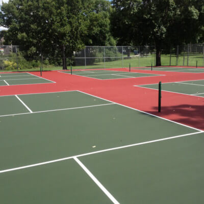 Set of six 6 pickleball courts